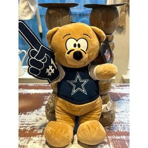 NWT NFL Finger Foam Dallas Cowboys Football Plush Teddy Bear